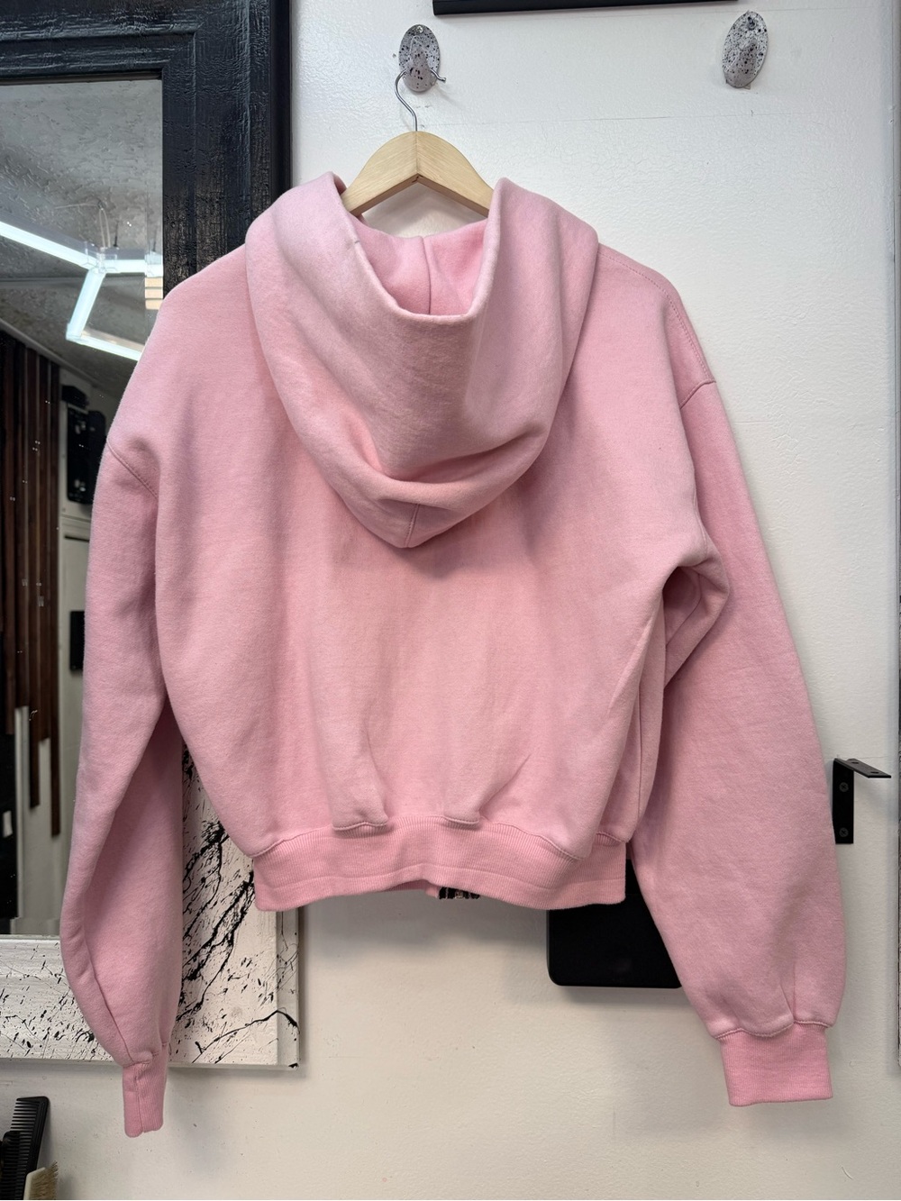 Sabali Pink Zip-Up Hoodie with Studded 'SABALI' Applique (small mark on hood) - Picture 4 of 5